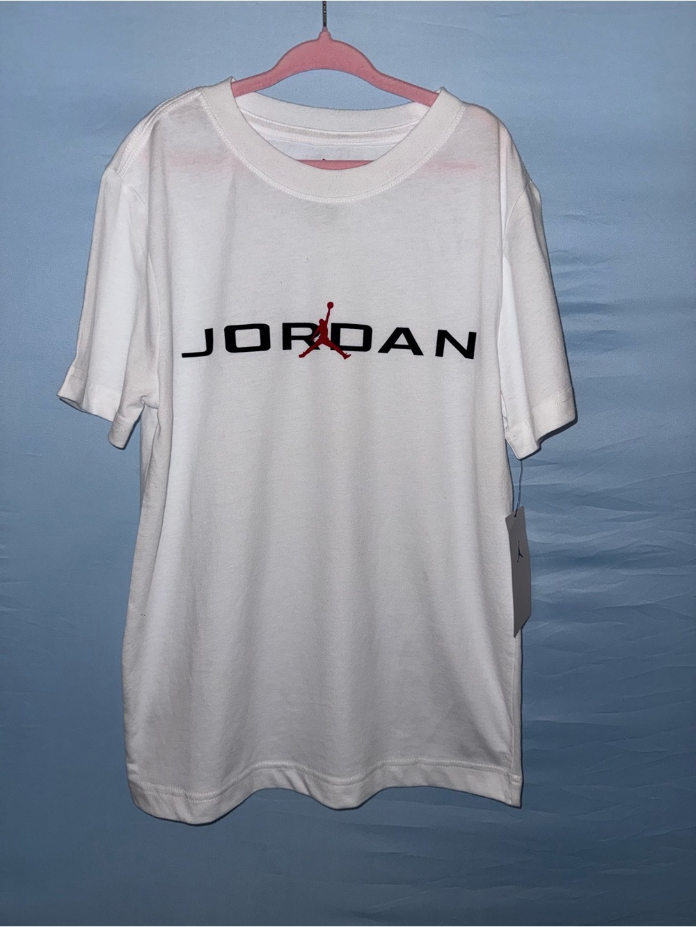 Jordan Boys Air Stretch Crew T-Shirt White Size S NWT